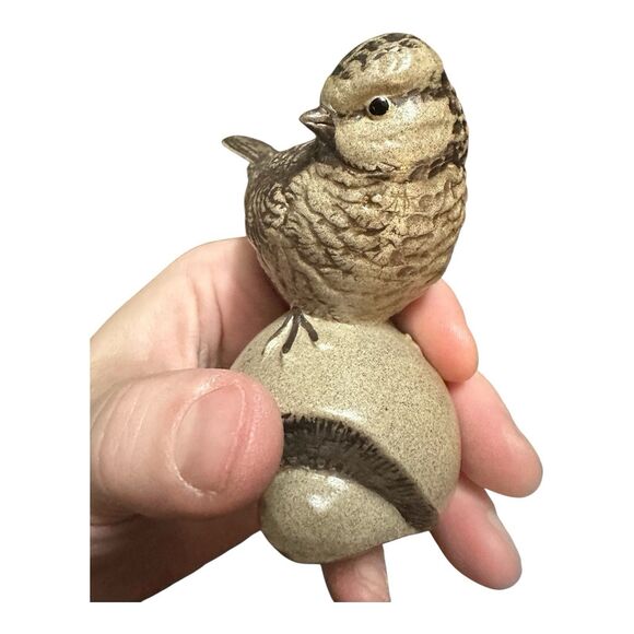 POOLE POTTERY STONEWARE BIRD - BLUE TIT ON MUSHROOM - Picture 3 of 16